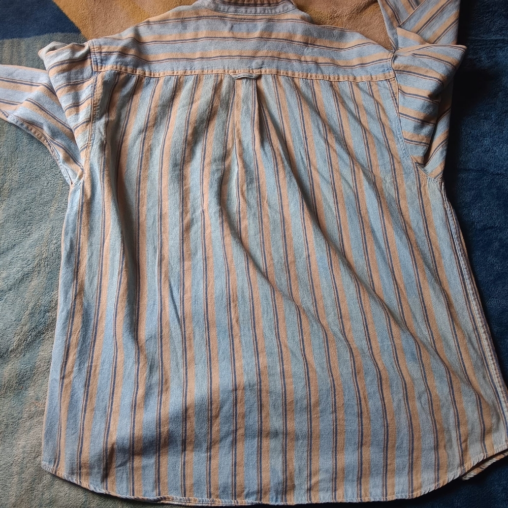 Vintage Basic Edition Striped Button-Up Shirt Den… - image 6